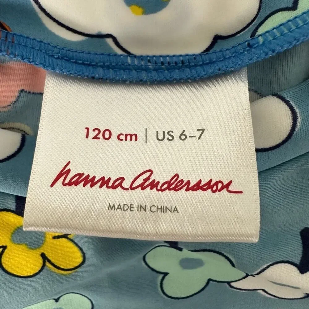 Hanna Andersson Floral Print Rash Guard size 6-7